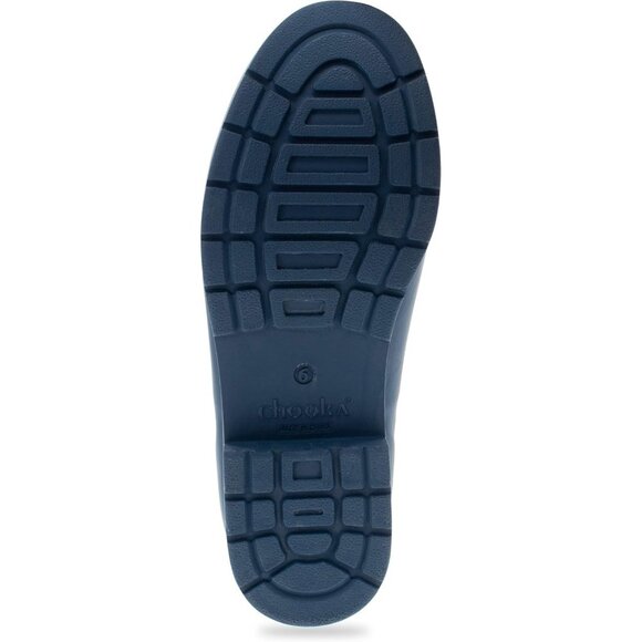 Women’s Blue Waterproof Plush Lined Slip On Rain Ankle Slim Chelsea Boots - Picture 4 of 13